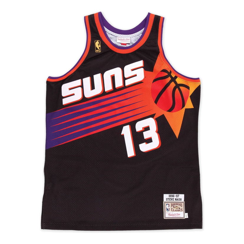 Majica bez rukava Mitchell & Ness NBA Phoenix Suns 1996-97 Steve Nash Road Jersey Crna | AJY4AC18074-PSUBLCK96SNA