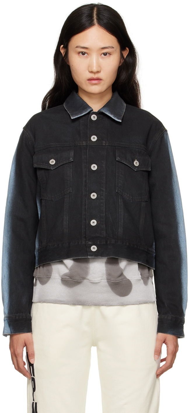 Jakna HERON PRESTON Gradient Regular Denim Jacket Crna | HWYE011S23DEN0031040