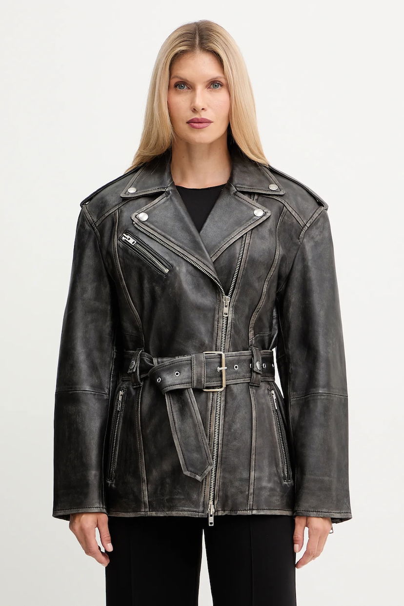 Jakna STAND STUDIO Stand Studio Leona Oversized Leather Jacket Crna | 66547.7830