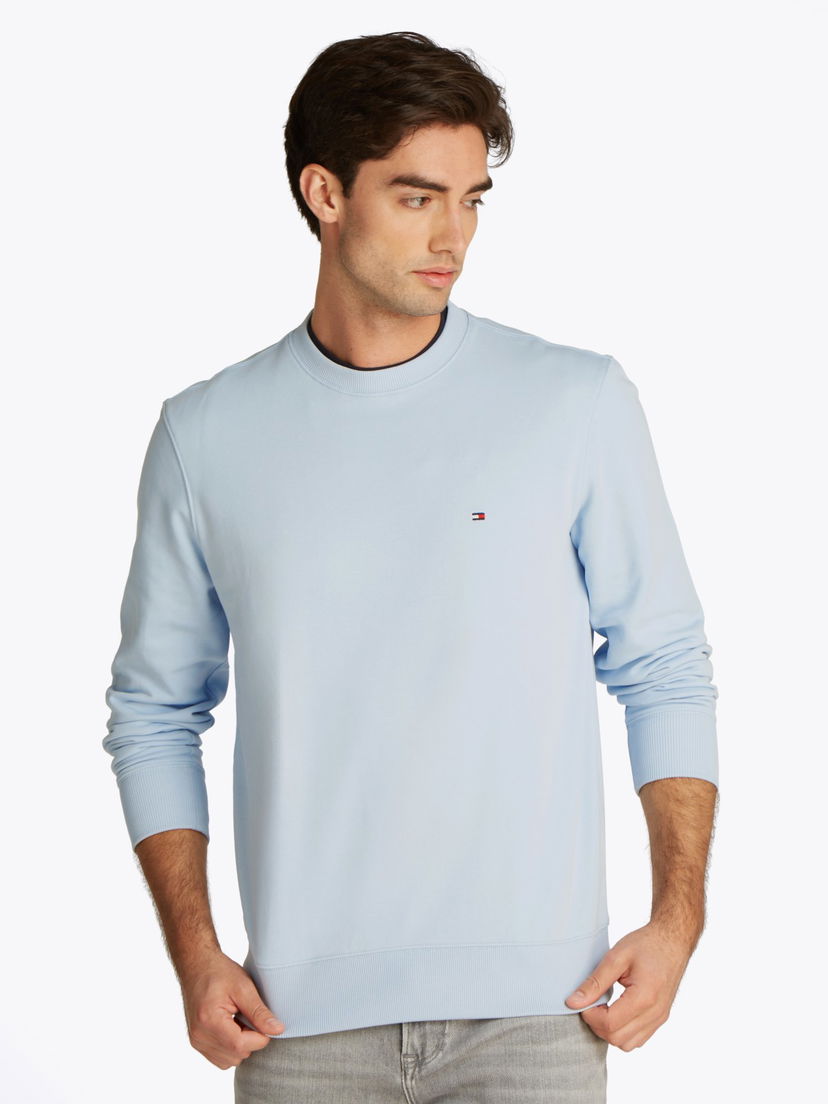Džemper Tommy Hilfiger Tommy Hilfiger Men's Essential Terry Crew Sweatshirt Plava | MW0MW37237C1O