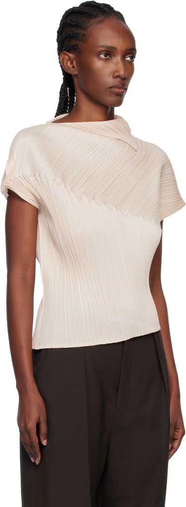 Majice i majice bez rukava Pleats Please Issey Miyake Pleats Please Issey Miyake Pleated Asymmetric Leap Top Bež | PP58JK461, 1
