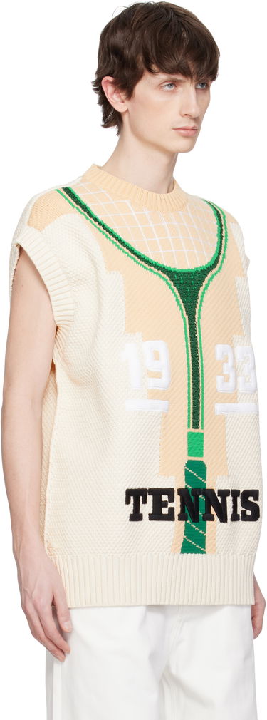 Džemper Lacoste Runway Graphic Tennis Sweater Vest Bež | AH6751, 1