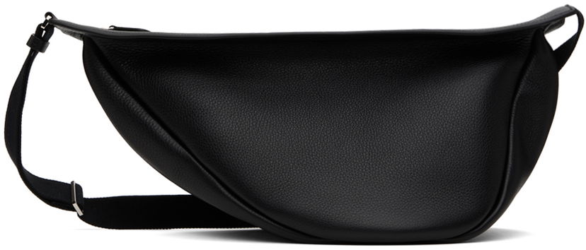 Torba za rame The Row Black Large Slouchy Banana Bag Crna | W1196-L129