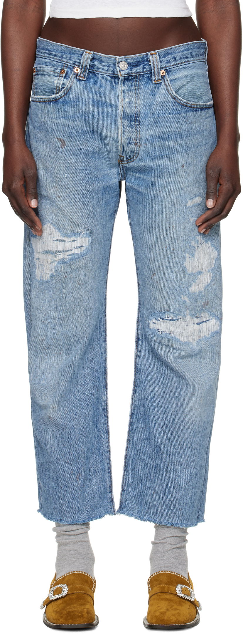 Jeans RE/DONE Re/Done Levi's Edition Boyfriend Jeans Plava | 1188BFJ