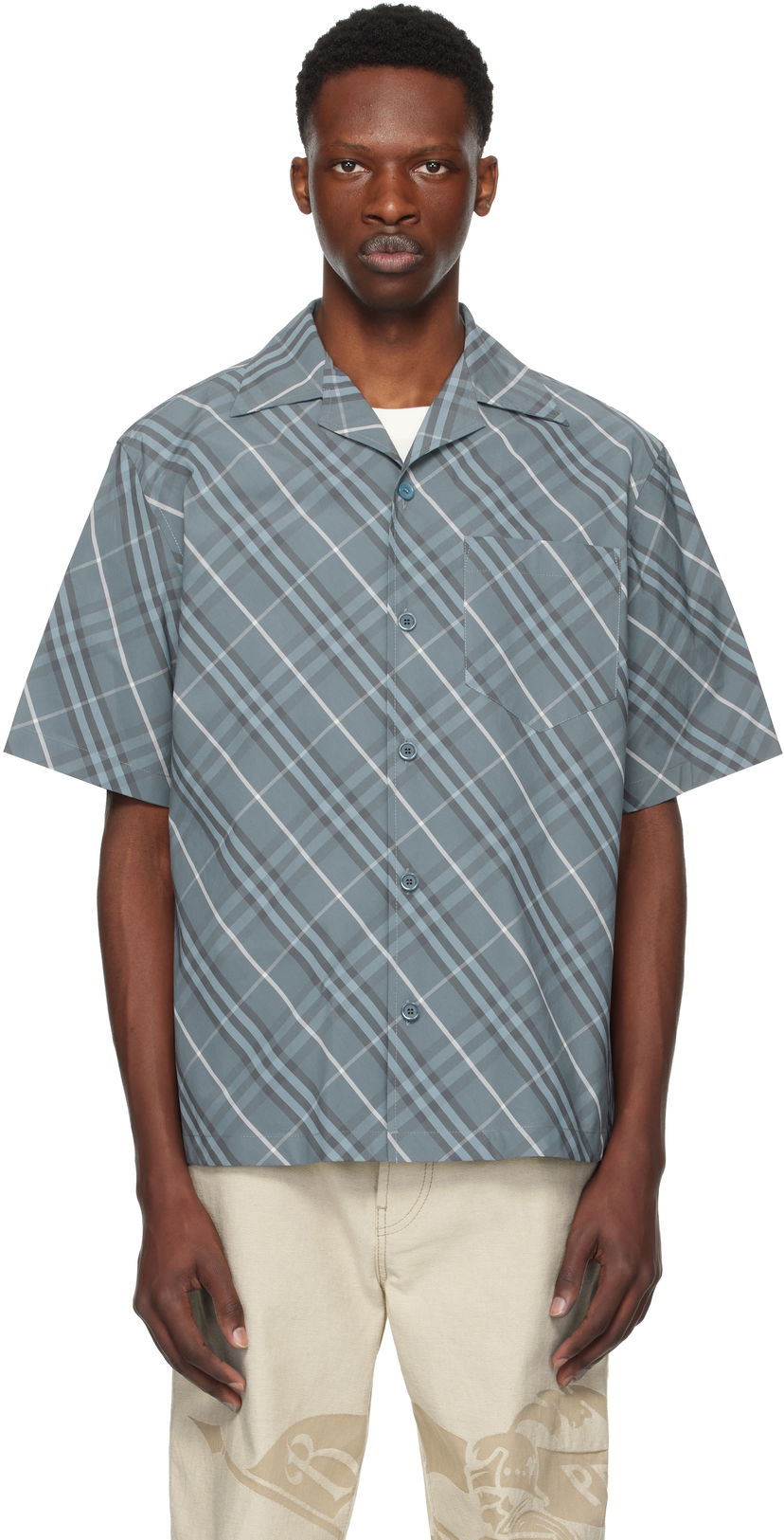 Košulja Burberry Burberry Relaxed Fit Check Cotton Shirt Plava | 8109208