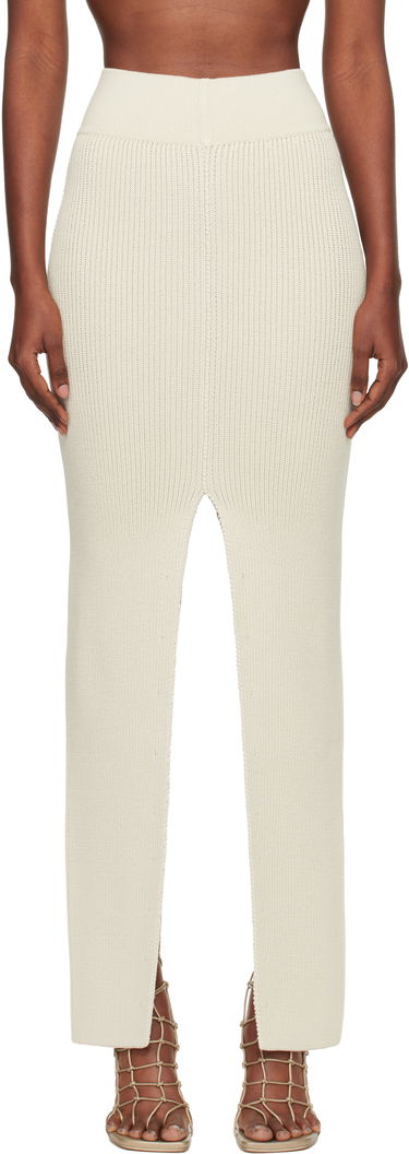 Suknja Rick Owens Rick Owens Concordians Ribbed Knit Sliced Midi Skirt Bijela | RO02E4671 KWVH, 0
