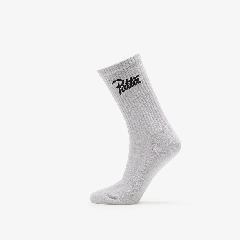 Čarape Patta Script Logo Sports Sock Melange Grey Bijela | POC-AW25-2020-396-0016-050