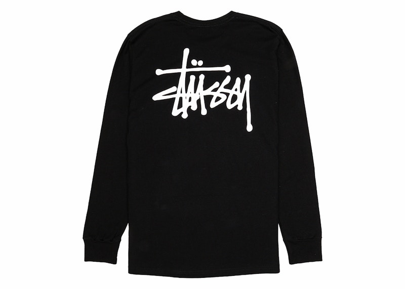 Majica kratkih rukava Stüssy Basic Pigment Dyed Long Sleeve T-Shirt Crna | 1995001-0001