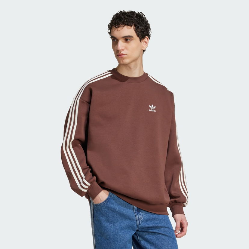 Dukserice adidas Performance Adicolor Oversized Crew Sweatshirt Smeđa | KA0469