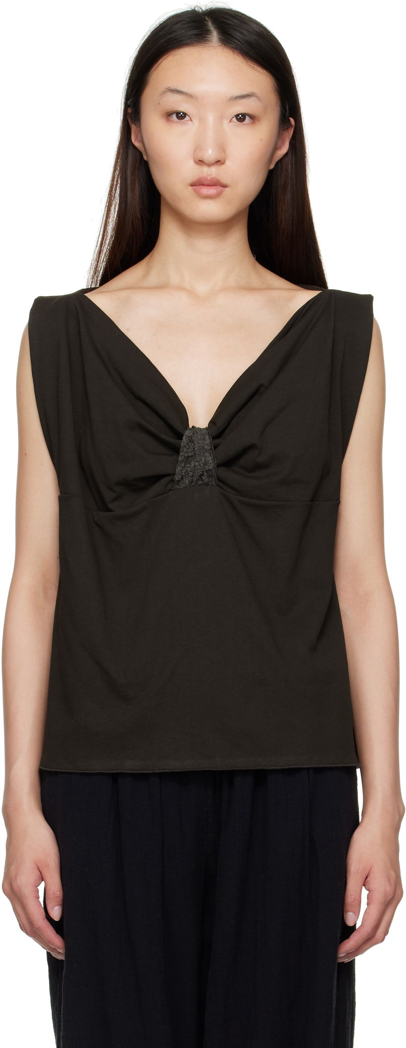 Majica bez rukava Baserange Baserange Arin Sleeveless Top Crna | TOART-RC-SU25
