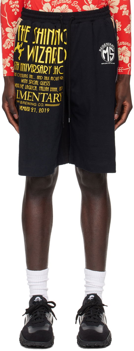 Kratke hlače Marine Serre Regenerated T-Shirt Shorts Crna | MSH007 UJER0003