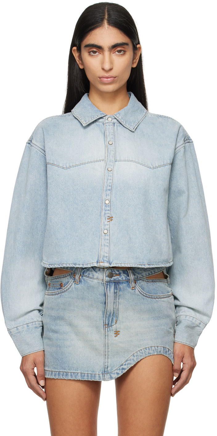 Košulja Ksubi Crop Long Sleeve Shirt Plava | WEX24SH003