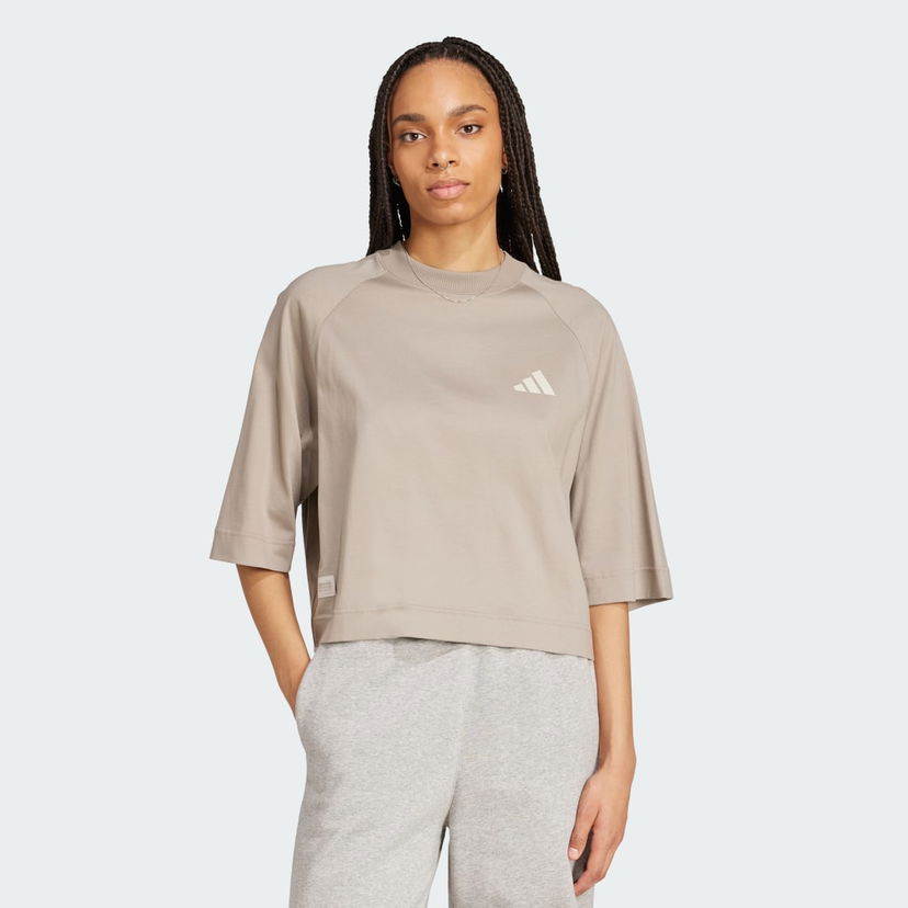 Crop top adidas Performance Mercedes - AMG Petronas Formula One Team Premium Cropped Sweatshirt Bež | JW3087