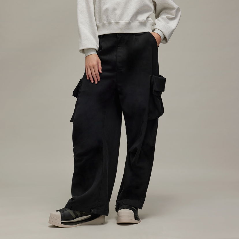 Cargo hlače Y-3 Washed Twill Cargo Pants Crna | JI5866