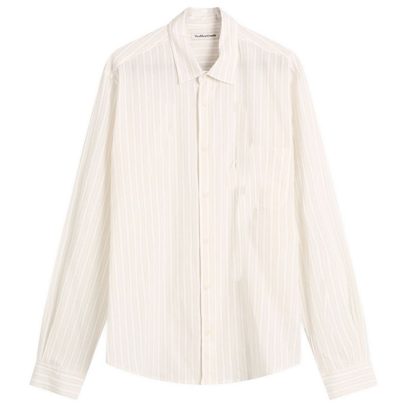 Košulja YMC YMC Curtis Striped Shirt, Size Small Bež | P2ZAI-10