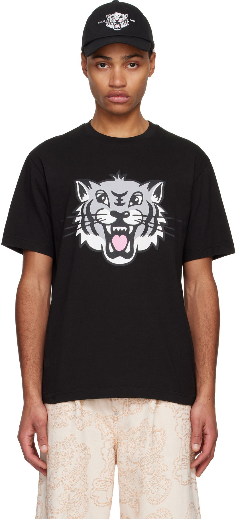 Majica kratkih rukava KENZO Happy Tiger Graphic T-Shirt Crna | FF55TS5334SG