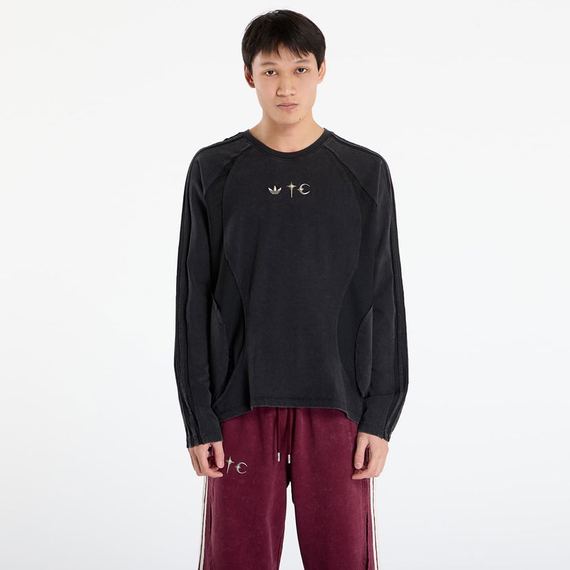 Majica kratkih rukava adidas Originals Thug Club Teamgeist Long Sleeve T-Shirt with Mesh Panels Crna | KC2196