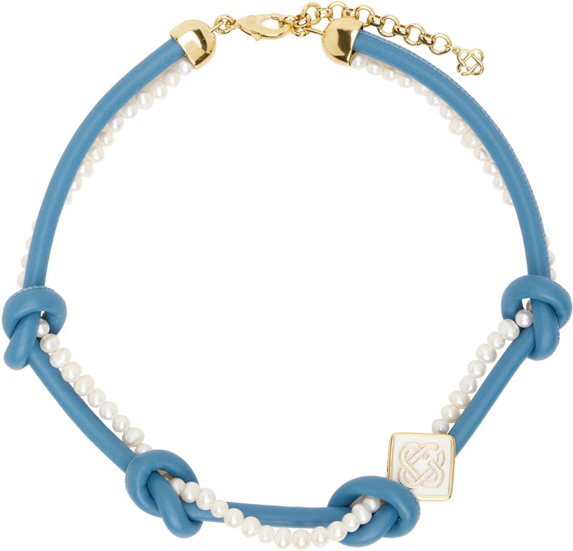 Ogrlica Casablanca Casablanca Knotted Pearl Necklace Plava | AS25-JW-264-01