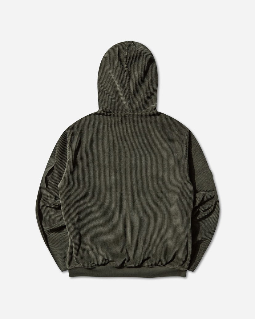 Dukserice C.P. Company Corduroy Zipped Hoodie Zelena | 19CMSS217A-110472G 978