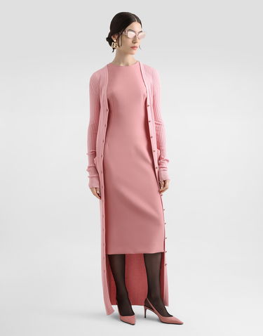 Džemper Dolce & Gabbana Dolce & Gabbana Women's Long Ribbed Wool Cardigan Ružičasta | FXV37TJCVXGF2528, 1