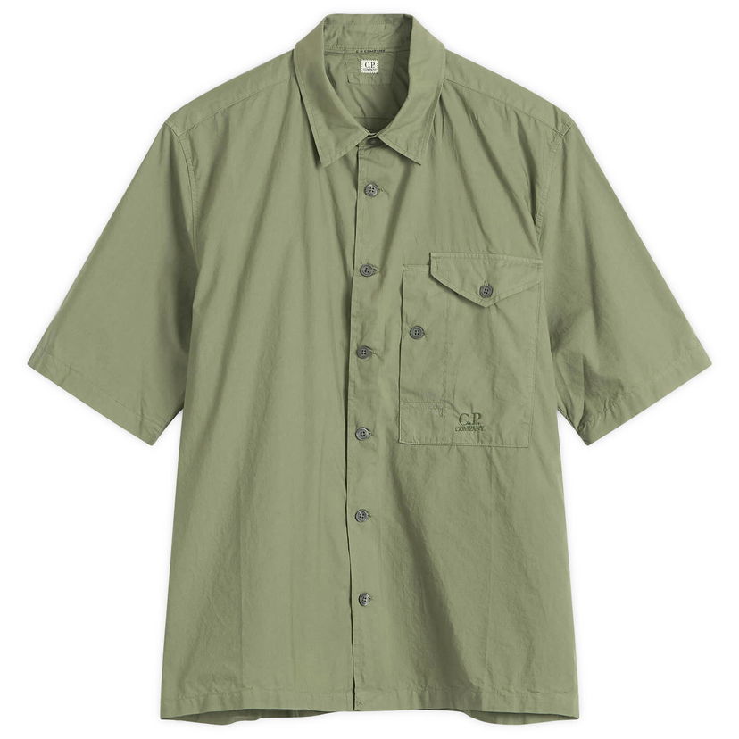 Košulja C.P. Company C.P. Company Short Sleeve Shirt with Pocket Logo Zelena | 18CMSH249A-005328G-GRN