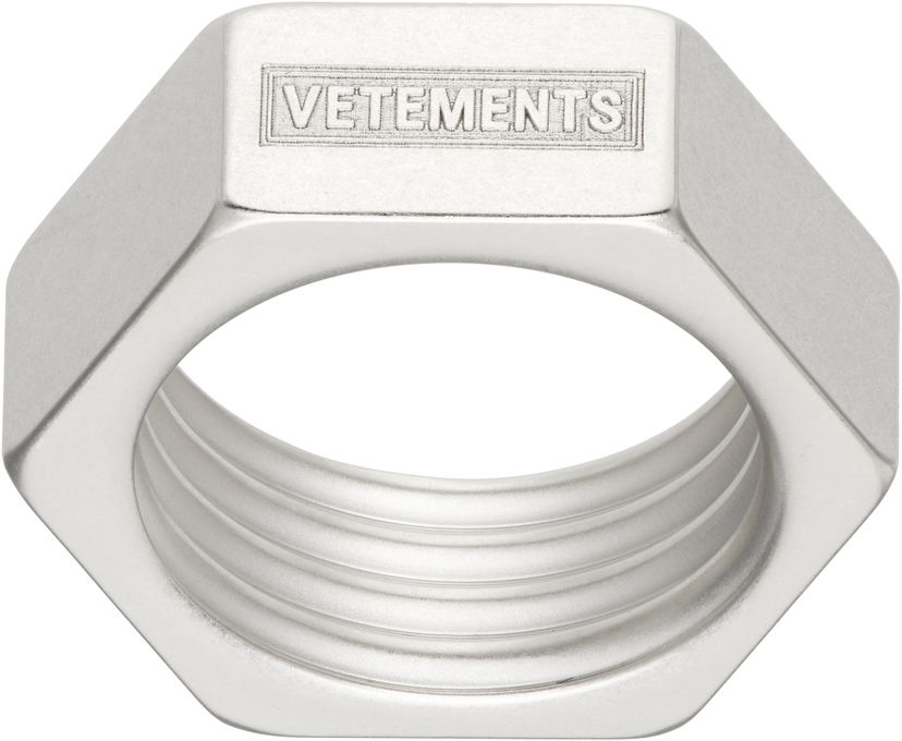 Prsten VETEMENTS Vetements Silver-Tone Screwnut Ring Metalik | UH76RI200S