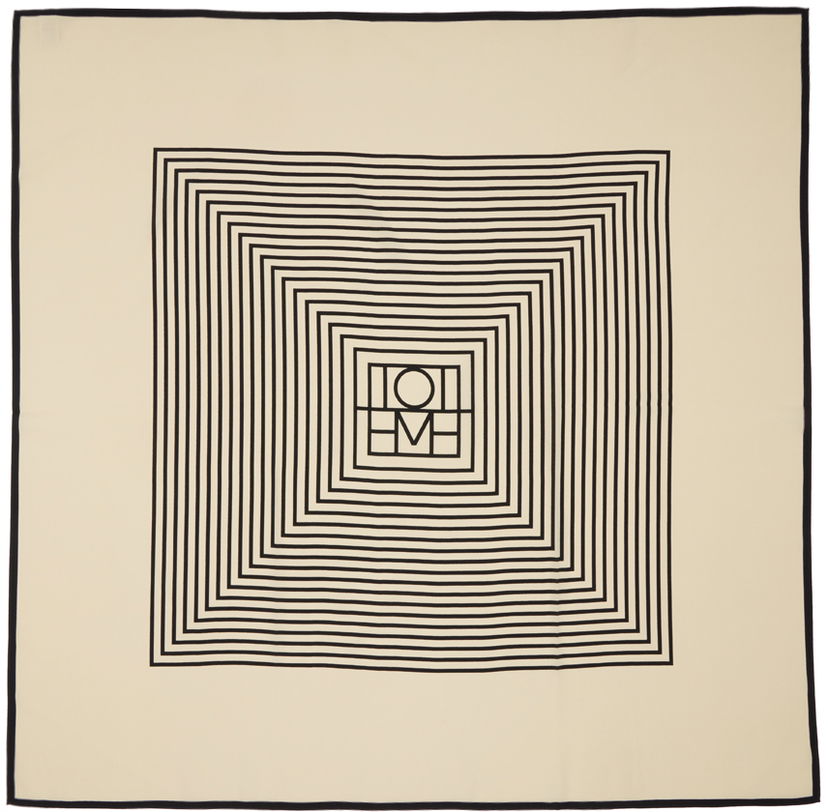 Šal TOTEME Silk Monogram Scarf Bež | 211-853-801