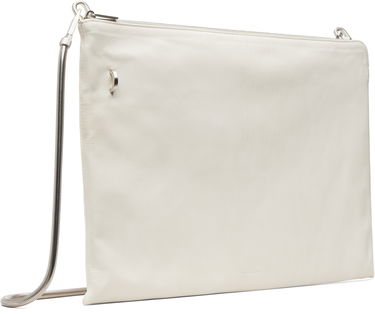 Torba za rame Rick Owens Concordians Leather Pouch with Silver-tone Chain Strap Bijela | RR02E1417 LBHH, 1