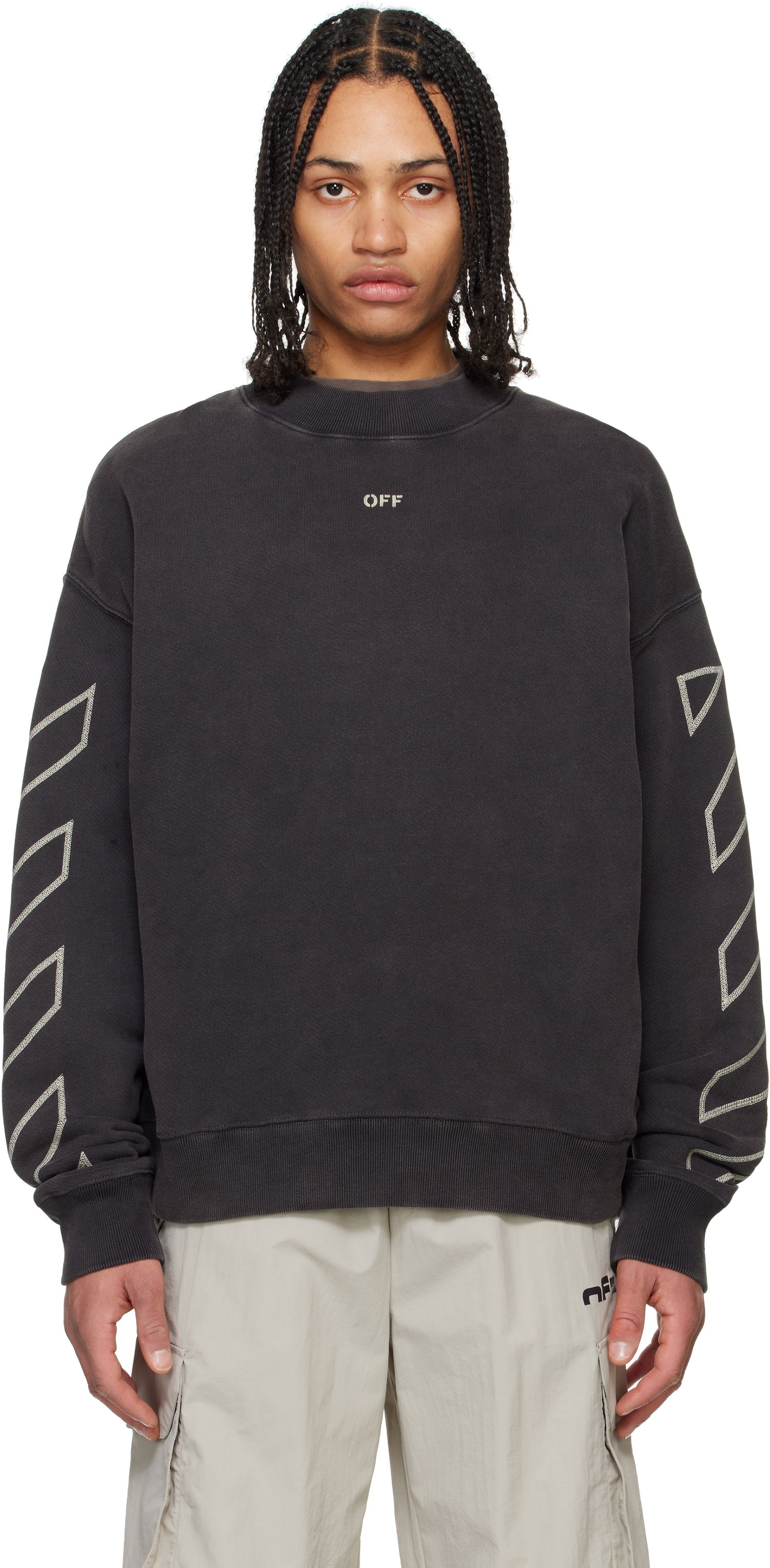 Džemper Off-White Off-White Crewneck Martyrdom Arrow Sweatshirt Crna | OMBA054S25FLE0081361, 0