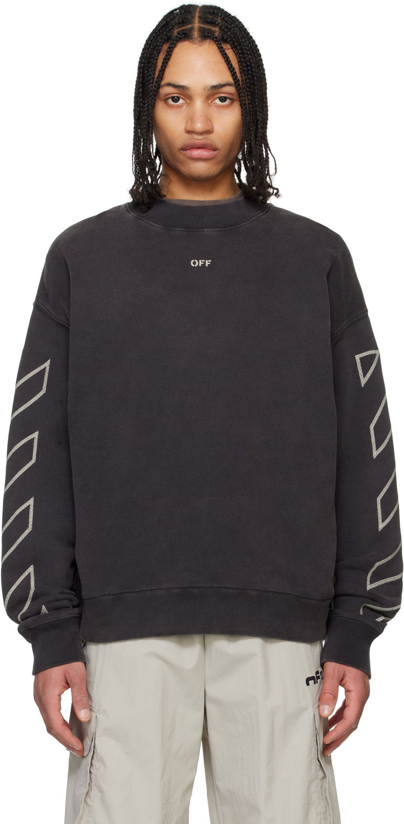 Džemper Off-White Off-White Crewneck Martyrdom Arrow Sweatshirt Crna | OMBA054S25FLE0081361