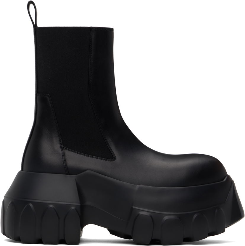 Tenisice i cipele Rick Owens Rick Owens Hollywood Beatle Mega Tractor Chelsea Boots Crna | RU01E5860 LOO