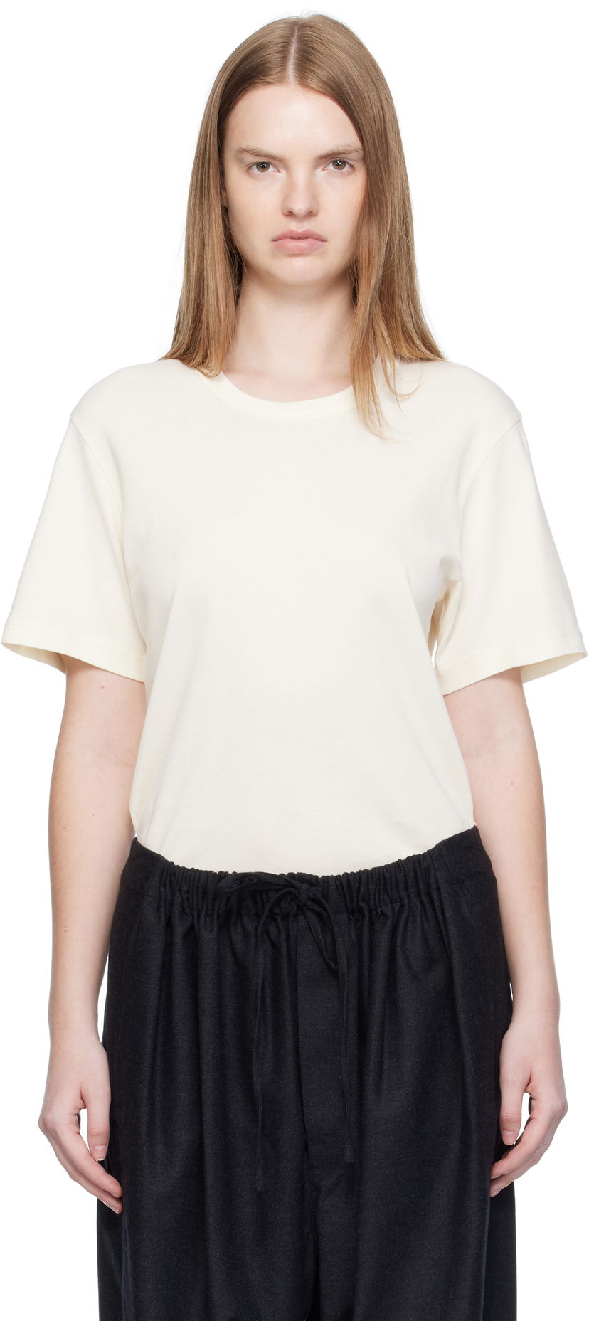 Majica kratkih rukava LEMAIRE LEMAIRE Rib T-shirt Bijela | TO1440 LJ1016