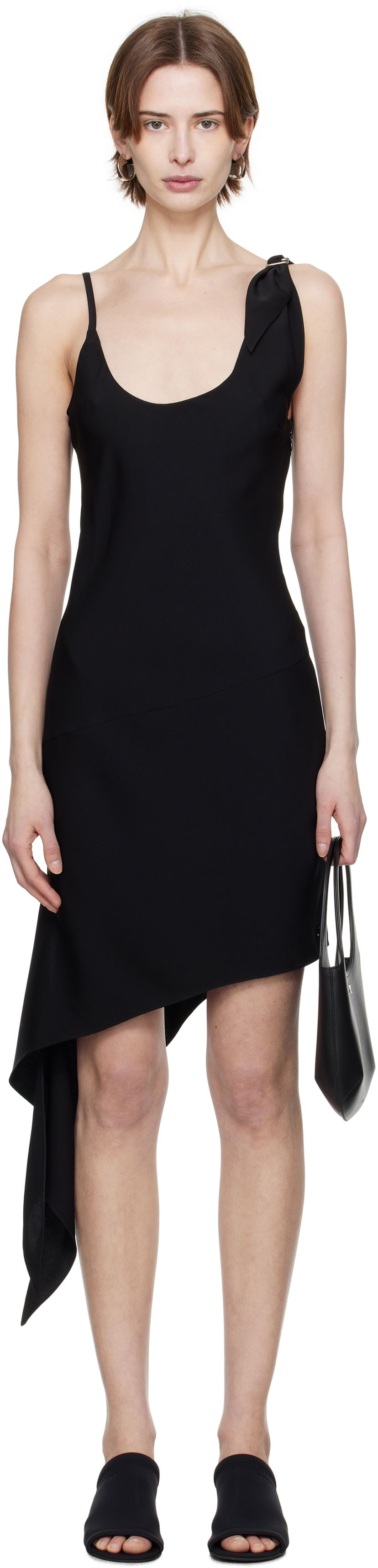 Haljina Courrèges Courrèges Scarf Midi Dress Crna | 125CRO538PL0147