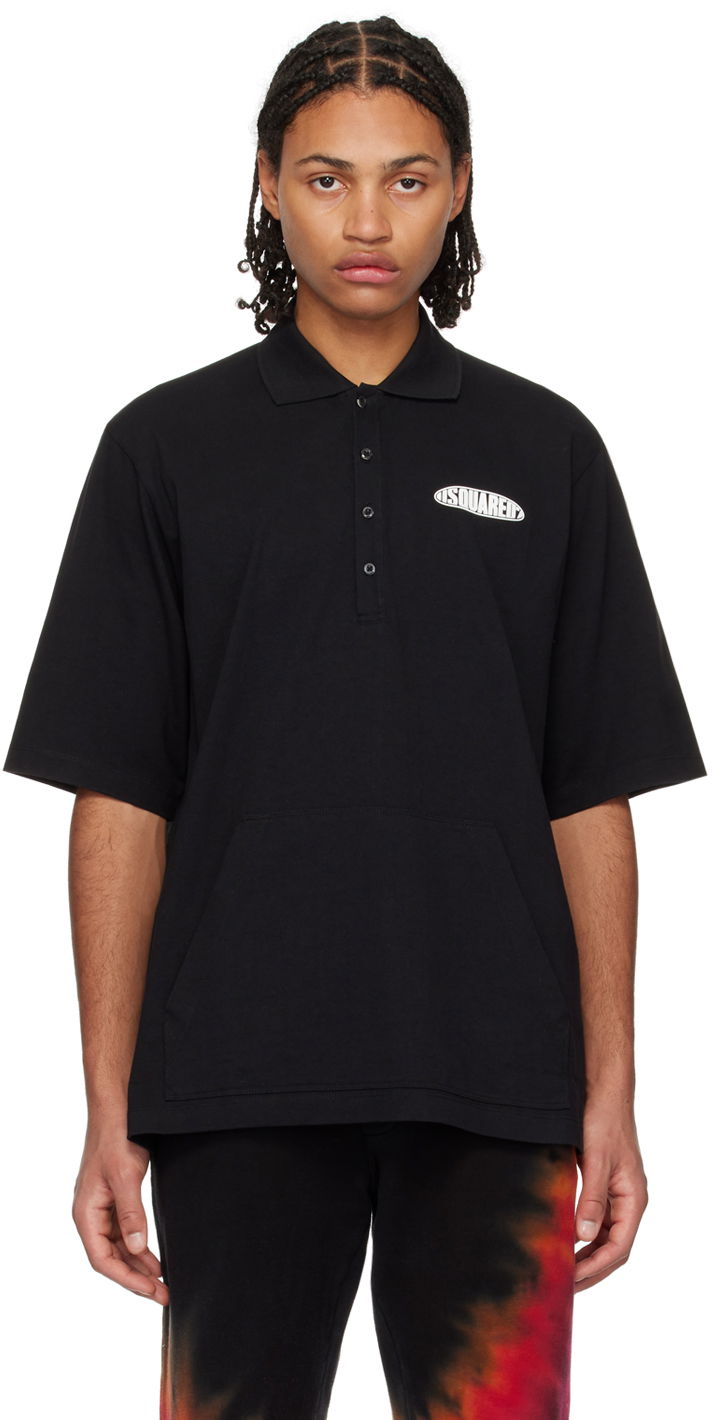 Polo majica DSQUARED2 Bonded Polo with Logo Patch Crna | S74GL0069_S23851