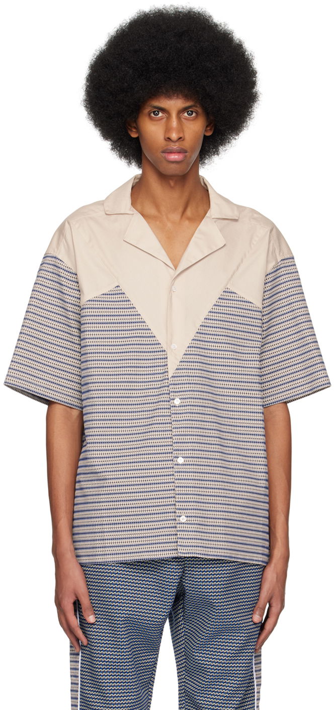 Košulja Ahluwalia Short Sleeve Button-Up Shirt Bež | M-AHLU-TO010-SS23-FA88-BE
