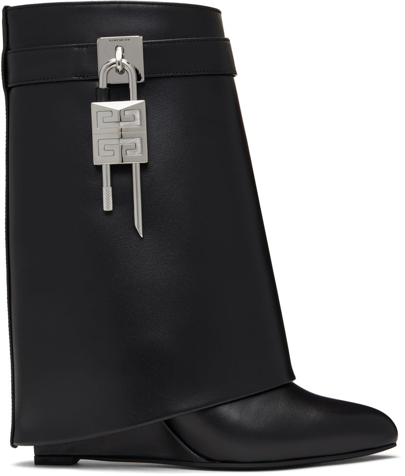 Tenisice i cipele Givenchy Givenchy Shark Lock Wedge Ankle Boots Crna | BE602RE147001