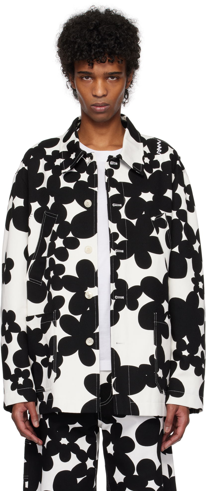 Jakna Marni Marni Dillies Print Jacket Bijela | GUMU0131SU UTC462