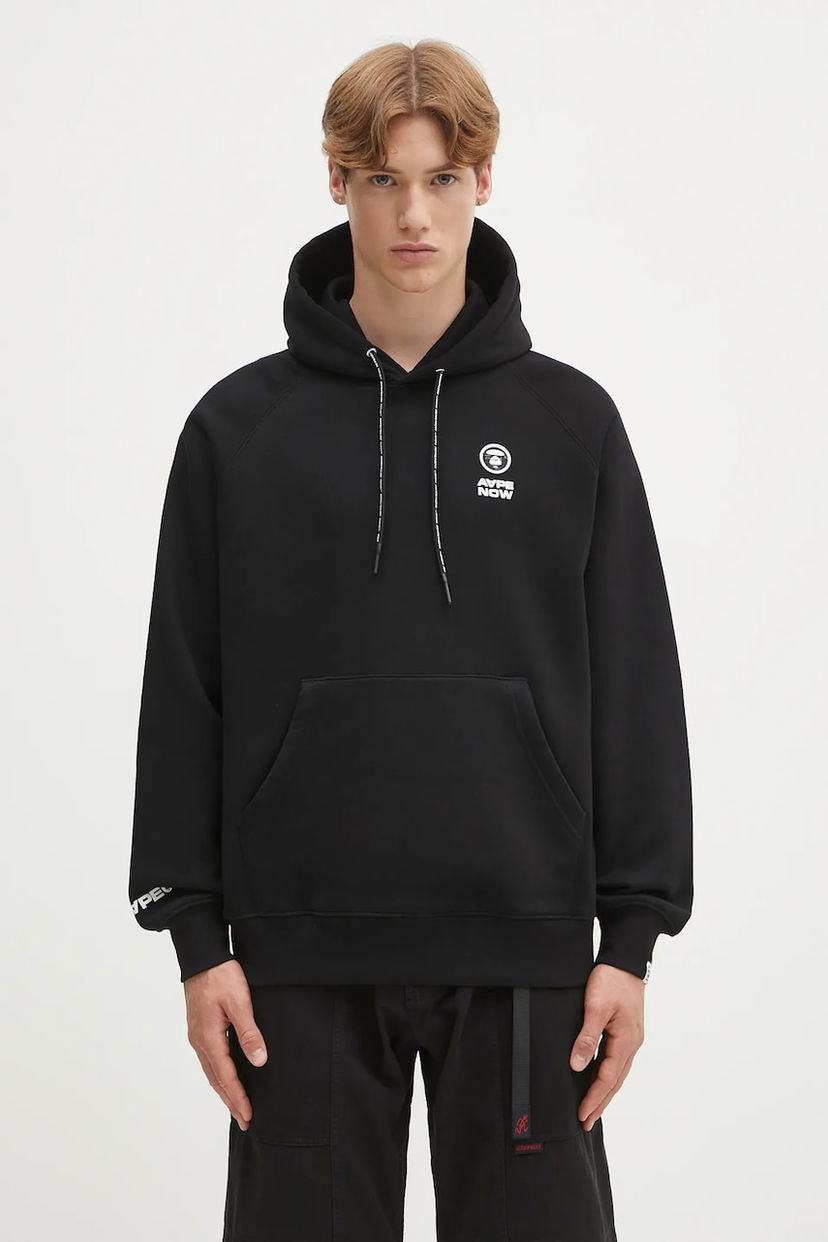 Dukserice AAPE by A Bathing Ape AAPE Now Hoodie Crna | AAPSWMB324XXN