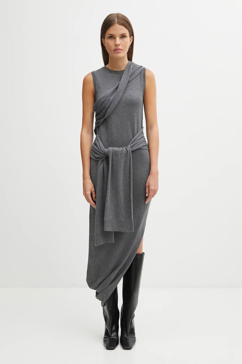 Haljina JW Anderson JW Anderson Tie Detail Sleeveless Maxi Dress Siva | KW1445.YN0320