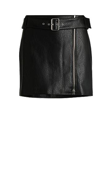 Suknja BOSS Faux Leather Mini Skirt with Belt Crna | 50533859
