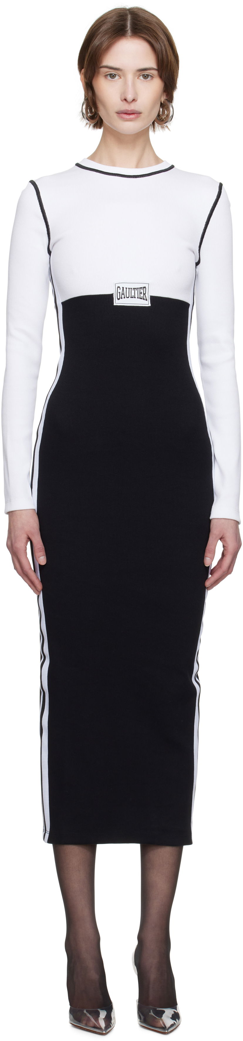 Haljina Jean Paul Gaultier Jean Paul Gaultier Color-Block Maxi Dress Crna | 25/33-F-RO343P-J080-0100