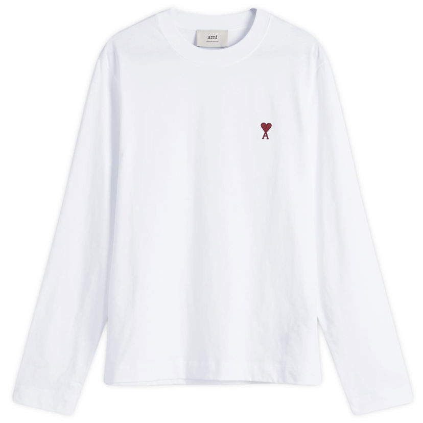Majica kratkih rukava AMI AMI Small A Heart Long Sleeve T-Shirt, Size Large Bijela | BFUTS235-724-100