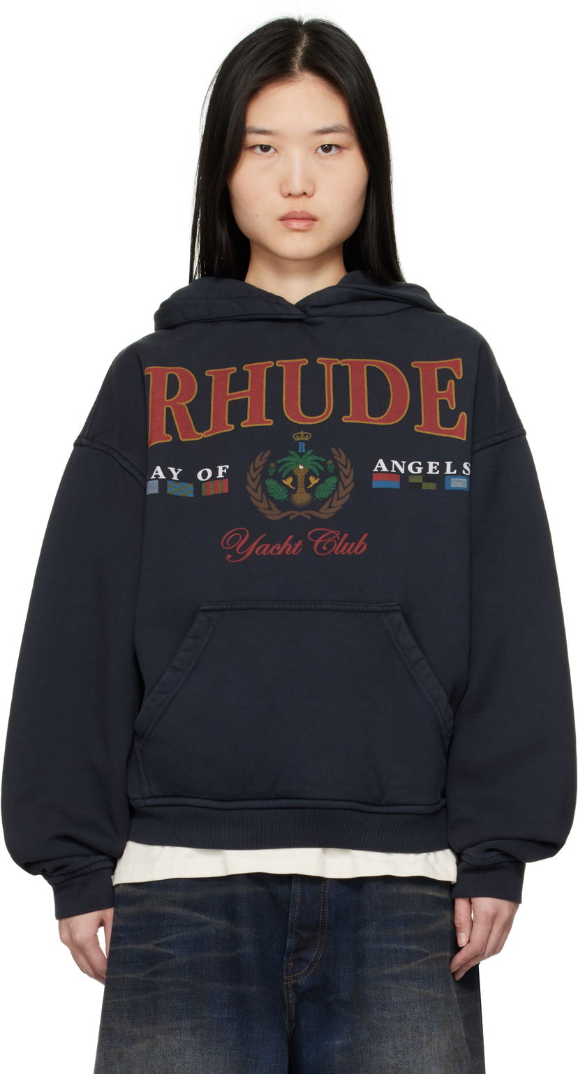 Dukserice Rhude Rhude 'Bay Of Angels Yacht Club' Hoodie Tamnoplava | RHPS25HO01012