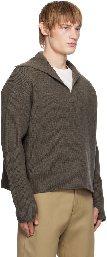 Džemper Studio Nicholson Studio Nicholson Nash Knit Polo Smeđa | NASH SNM - 1295, 1