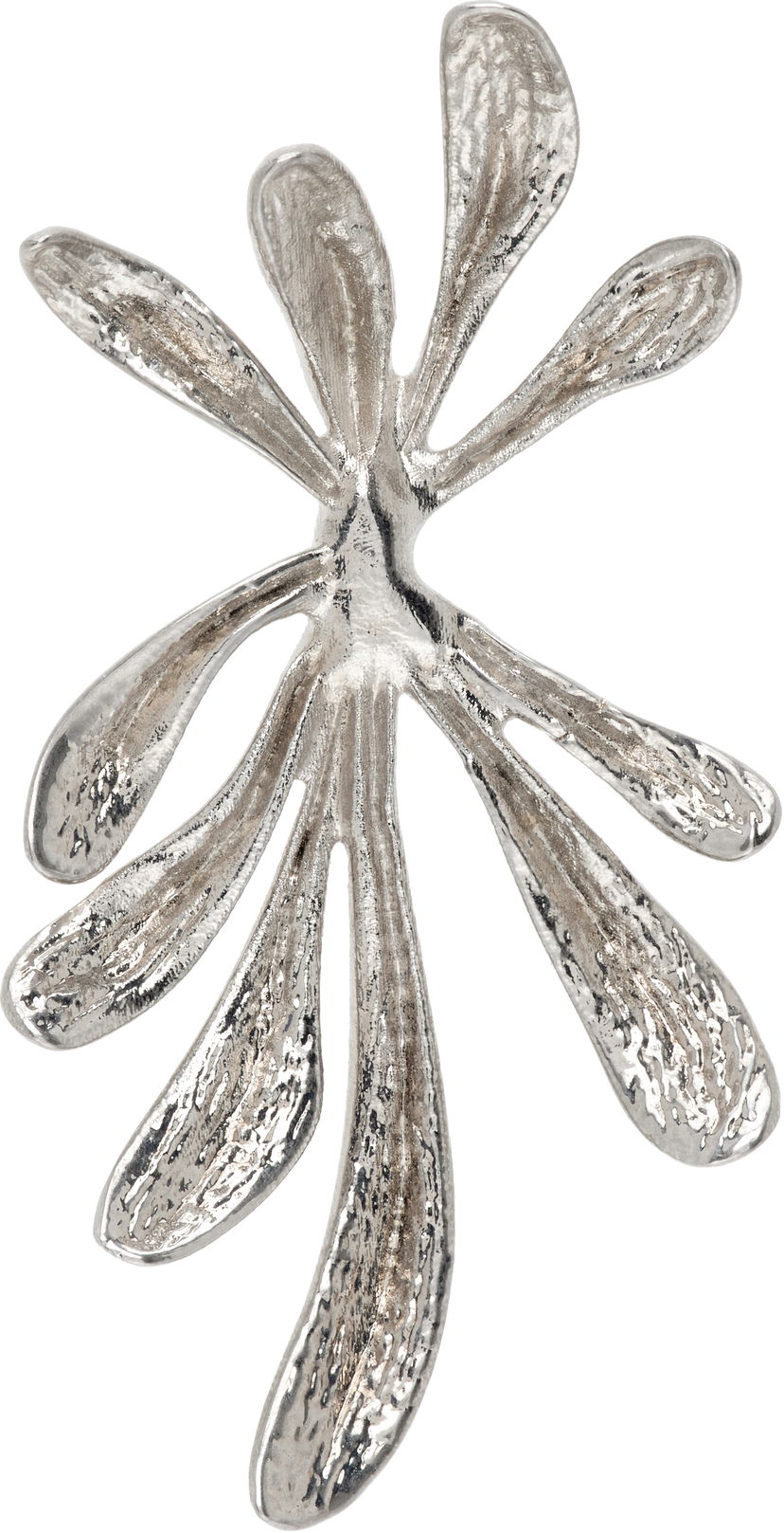 Naušnice Dries Van Noten Dries Van Noten Textured Floral Single Earring Metalik | 252-028202-083