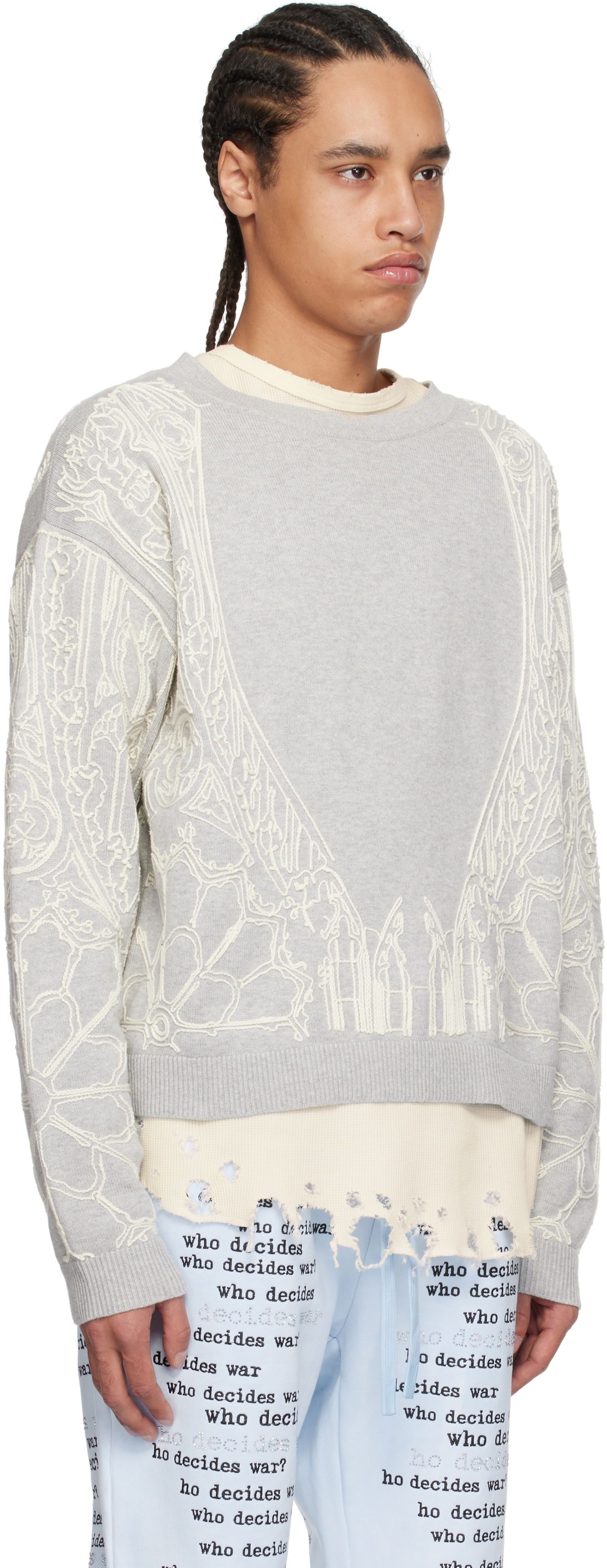 Džemper Who Decides War Who Decides War Notre Dame Sweater Siva | 1110440021SS25, 1