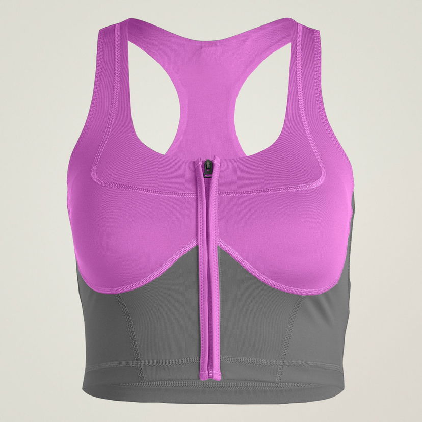 Grudnjak adidas Performance adidas by Stella McCartney Two-Tone Zipped Sports Bra Ljubičasta | JP3172