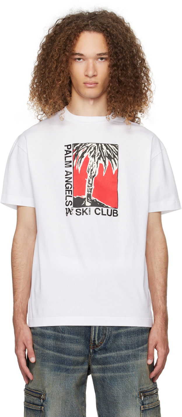 Majica kratkih rukava Palm Angels Ski Club Classic T-Shirt Bijela | PMAA001R24JER0030110