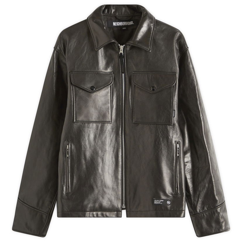 Jakna Neighborhood Neighborhood PM Leather Jacket, Size Large Crna | 251SZNH-JKM01-BLK