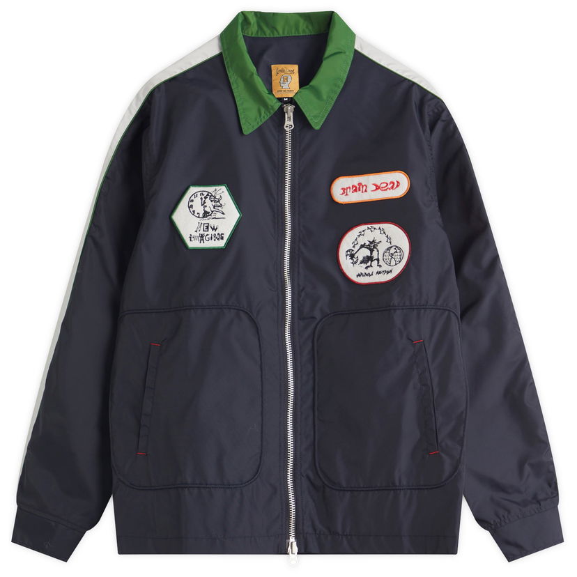Bomber jakna Brain Dead Brain Dead Meltdown Racing Jacket, Size Large Tamnoplava | BDS25O160041-NVY
